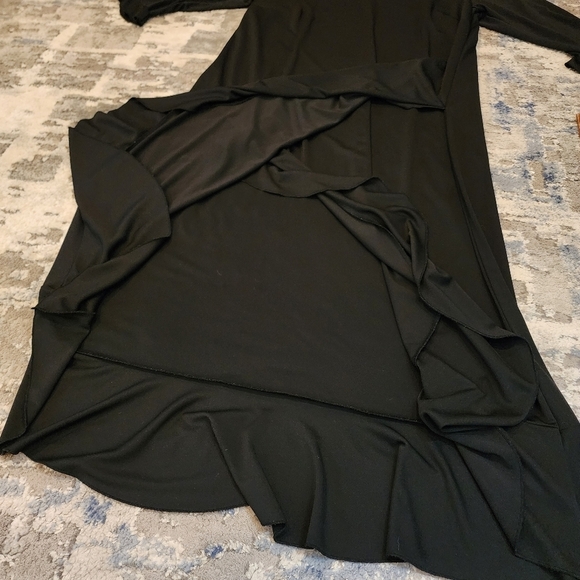 Lane Bryant Stretch Ruffle Trim Black Maxi Dress Size 18/20 2X - Picture 4 of 15